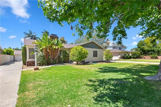 8356 Duarte Rd, San Gabriel, CA 91775 - ranch-style house featuring a front lawn and a chimney