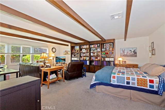 8356 Duarte Rd, San Gabriel, CA 91775 - carpeted bedroom featuring beamed ceiling