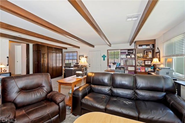 8356 Duarte Rd, San Gabriel, CA 91775 - living area with beam ceiling and a desk