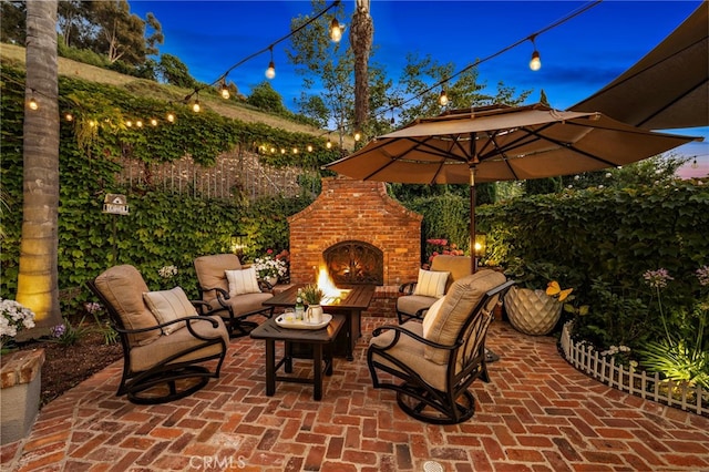 42 Fairlane Rd, Laguna Niguel, CA 92677 - view of patio / terrace with an outdoor living space with a fireplace