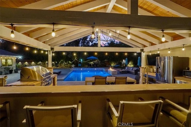 10624 Nevada Ave, Chatsworth, CA 91311 - swimming pool featuring a gazebo, exterior bar, and exterior kitchen
