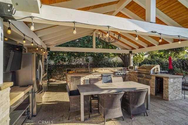10624 Nevada Ave, Chatsworth, CA 91311 - view of patio with a gazebo, area for grilling, and outdoor dining area