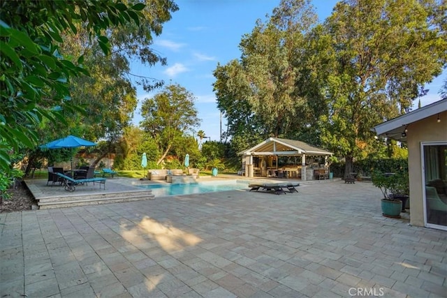 10624 Nevada Ave, Chatsworth, CA 91311 - swimming pool featuring a patio area and a gazebo