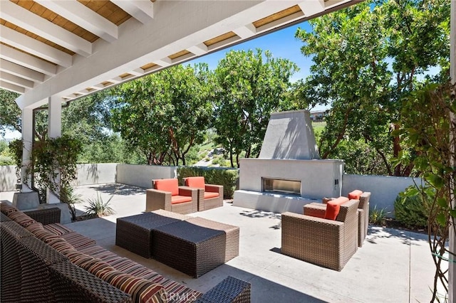 5 Zacate St, Rancho Mission Viejo, CA 92694 - view of patio with an outdoor living space with a fireplace