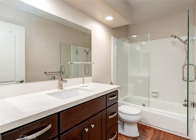 2580 Crown Way, Fullerton, CA 92833 - full bath featuring vanity, wood finished floors, bathing tub / shower combination, and recessed lighting