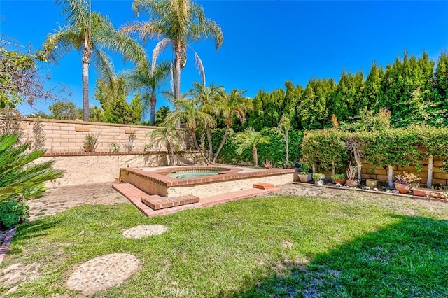 2580 Crown Way, Fullerton, CA 92833 - fenced backyard featuring an in-ground hot tub