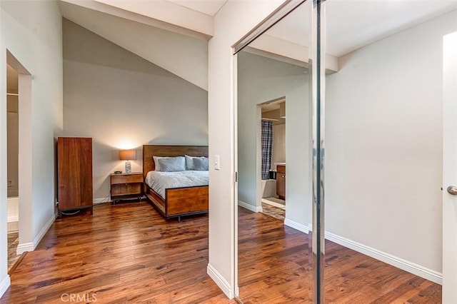 2580 Crown Way, Fullerton, CA 92833 - bedroom with lofted ceiling and wood finished floors