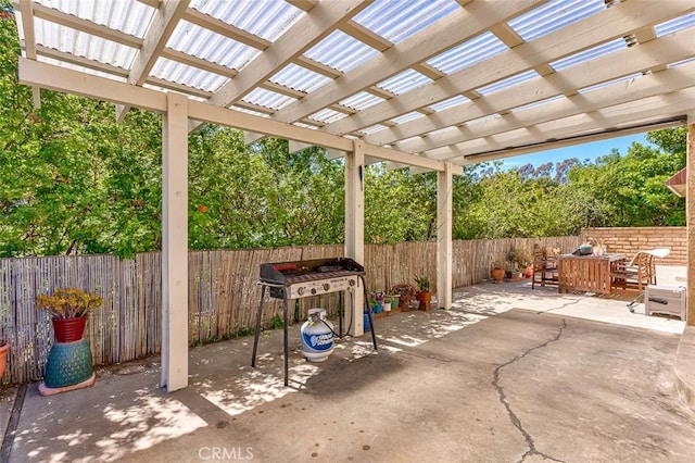 2580 Crown Way, Fullerton, CA 92833 - fenced backyard featuring a patio area, area for grilling, and a pergola