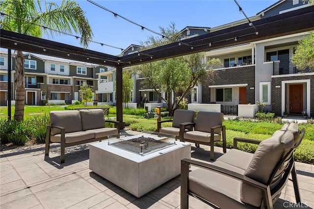 247 Lockhart Way, West Covina, CA 91790 - view of patio / terrace featuring an outdoor living space with a fire pit