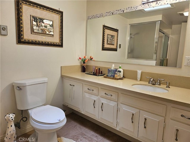 1402 Golden Rain Rd Unit 55G, Seal Beach, CA 90740 - full bath with vanity, a stall shower, and tile patterned flooring