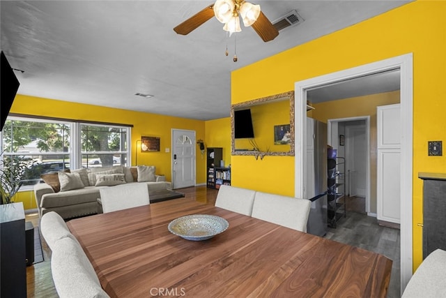 2184 S Towne Ave, Pomona, CA 91766 - dining area featuring wood finished floors and a ceiling fan