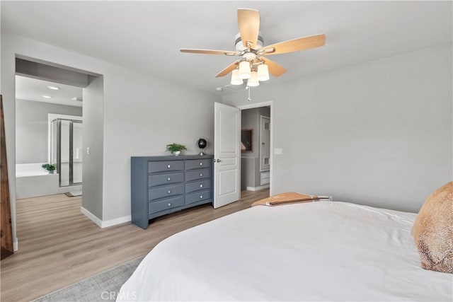 9180 Araujo Ct, Atascadero, CA 93422 - bedroom with wood finished floors, ceiling fan, and recessed lighting