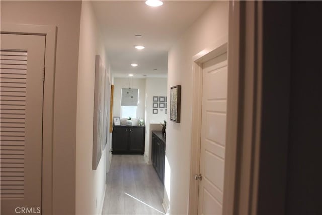 12801 N Watt Ln Unit A, Sylmar, CA 91342 - hall featuring light wood-style flooring and recessed lighting