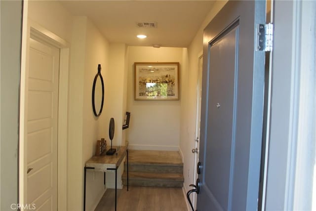 12801 N Watt Ln Unit A, Sylmar, CA 91342 - hallway with wood finished floors and baseboards