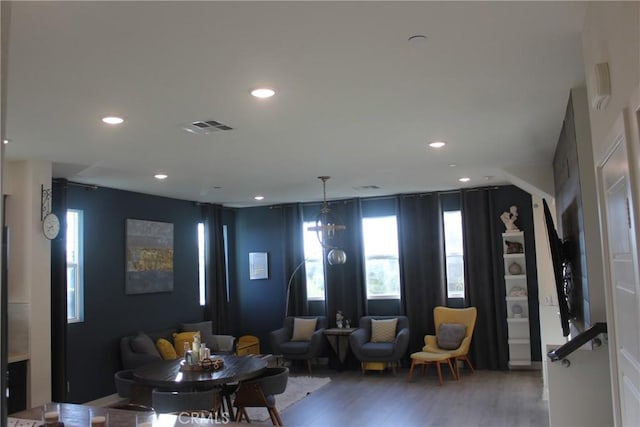 12801 N Watt Ln Unit A, Sylmar, CA 91342 - living area featuring light wood-style floors and recessed lighting