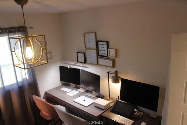 12801 N Watt Ln Unit A, Sylmar, CA 91342 - home office with a chandelier