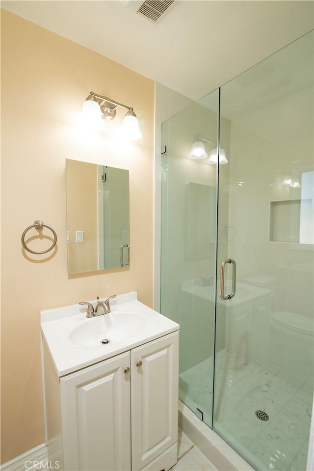 10345 Encino Ave, Granada Hills, CA 91344 - bathroom featuring vanity and a shower stall