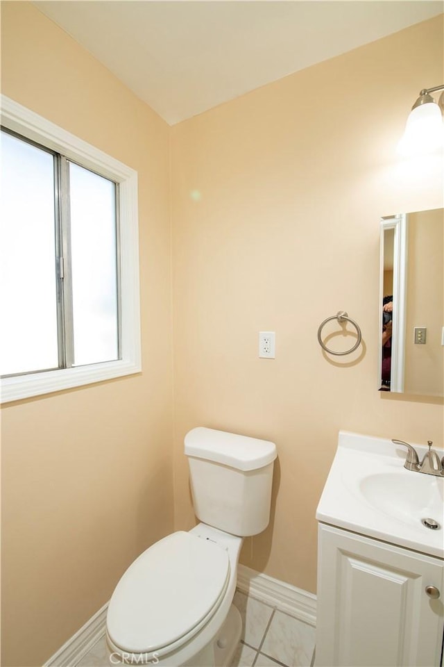 10345 Encino Ave, Granada Hills, CA 91344 - half bathroom with vanity and tile patterned flooring