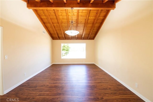 10345 Encino Ave, Granada Hills, CA 91344 - spare room featuring wooden ceiling and dark wood-style flooring