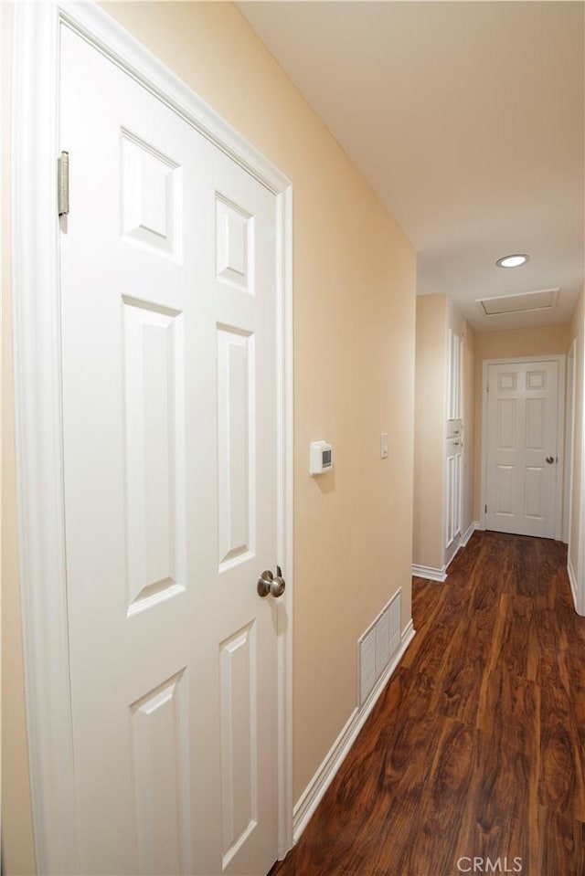 10345 Encino Ave, Granada Hills, CA 91344 - hall featuring dark wood-style floors and recessed lighting