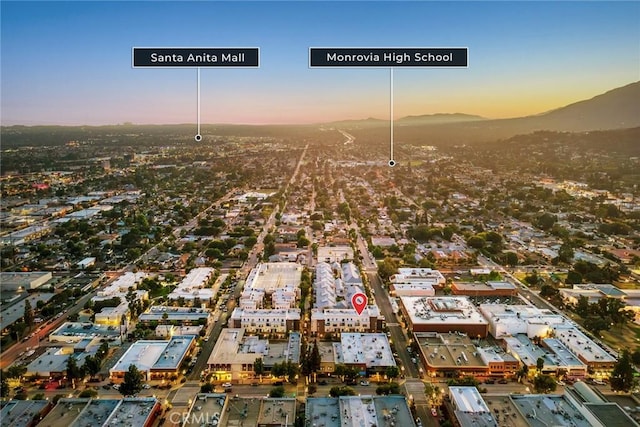 505 Falling Leaf, Monrovia, CA 91016 - aerial view at dusk of a mountain view