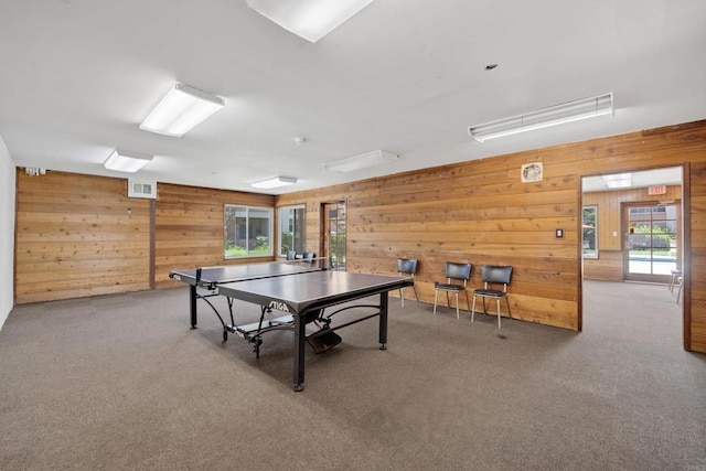 6820 Hyde Park Dr Unit A, San Diego, CA 92119 - playroom featuring wood walls and carpet floors