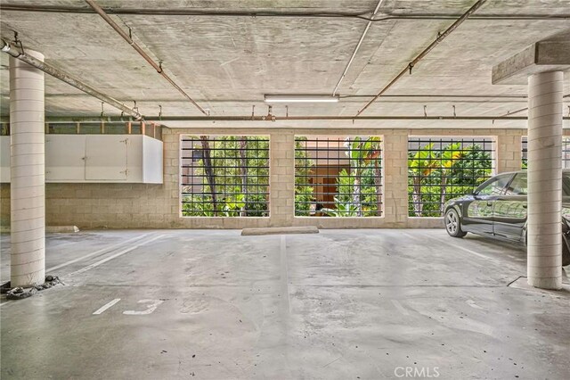 120 The Unit 210, Redondo Beach, CA 90277 - parking deck with concrete block wall