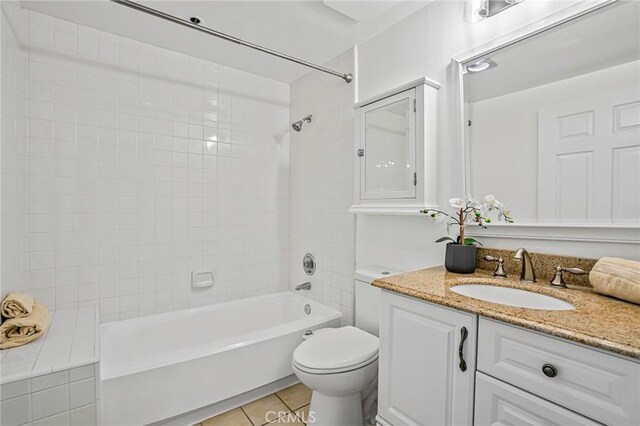 120 The Unit 210, Redondo Beach, CA 90277 - bathroom featuring vanity, tile patterned floors, and  shower combination