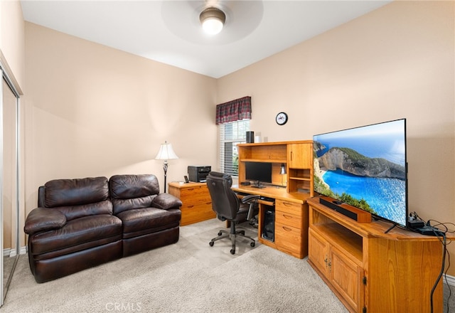 14067 Glendale Ct, Rancho Cucamonga, CA 91739 - office space with a ceiling fan and light colored carpet