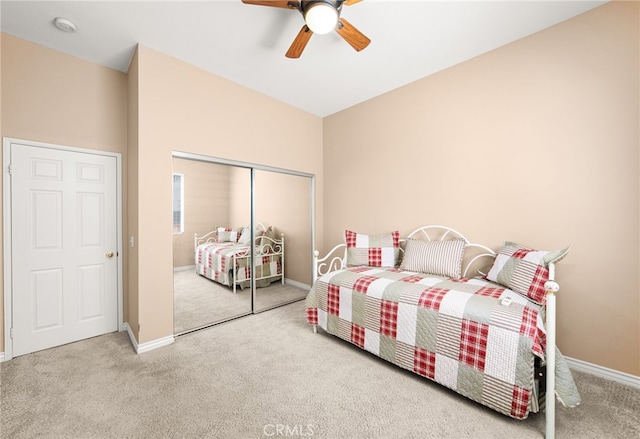 14067 Glendale Ct, Rancho Cucamonga, CA 91739 - carpeted bedroom featuring a closet and a ceiling fan