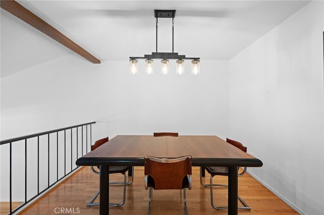 4320 Glencoe Ave Unit 2, Marina Del Rey, CA 90292 - dining space featuring wood finished floors and beam ceiling