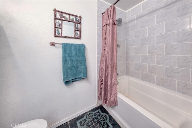 8933 Locust Ave, Fontana, CA 92335 - full bathroom with shower / bath combination with curtain and tile patterned flooring