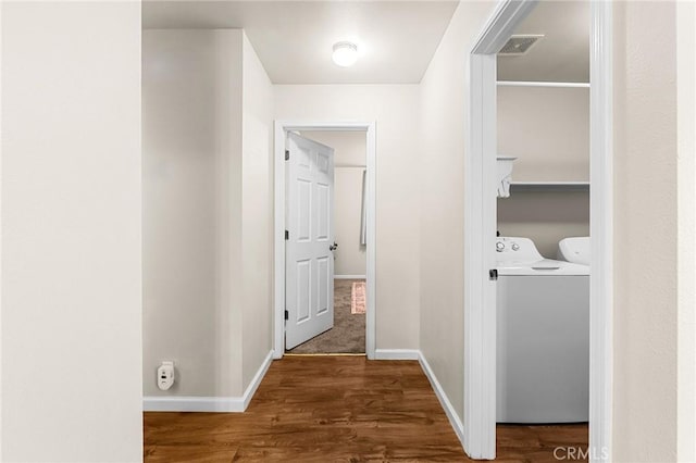 1057 Windsor Way, Chico, CA 95926 - corridor featuring washer and dryer and wood finished floors
