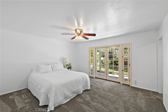 24802 La Plata Dr, Laguna Niguel, CA 92677 - bedroom featuring access to outside, carpet floors, and ceiling fan