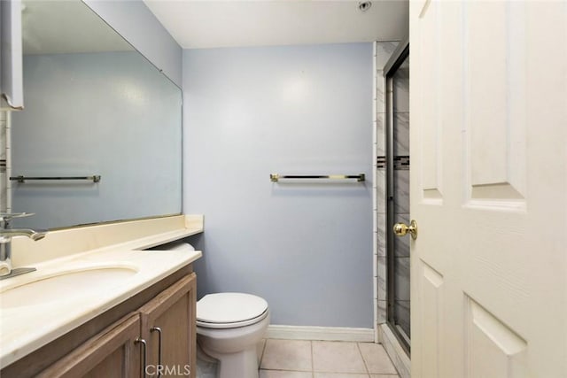 116 W Maple St Unit 25, Glendale, CA 91204 - full bathroom featuring vanity, a stall shower, and tile patterned floors