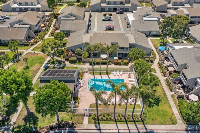 17842 Beard Ln Unit 88, Huntington Beach, CA 92647 - aerial view of residential area featuring a pool