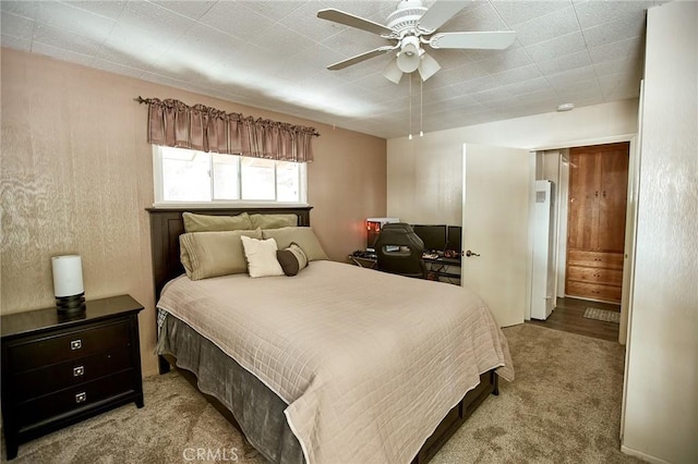 41394 Valley Of The Falls Dr, Forest Falls, CA 92339 - carpeted bedroom featuring a ceiling fan