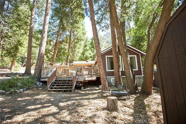 41394 Valley Of The Falls Dr, Forest Falls, CA 92339 - rear view of house featuring a deck