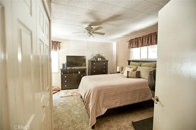 41394 Valley Of The Falls Dr, Forest Falls, CA 92339 - carpeted bedroom with a ceiling fan