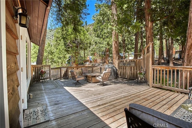 41394 Valley Of The Falls Dr, Forest Falls, CA 92339 - deck with a fire pit