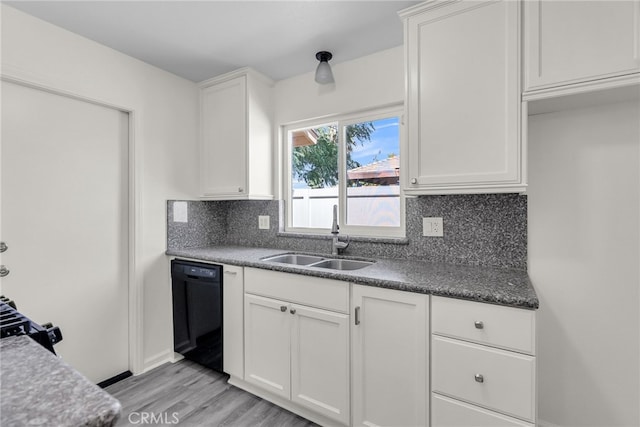 24933 Dracaea Ave, Moreno Valley, CA 92553 - kitchen with dishwasher, light wood-type flooring, backsplash, and white cabinetry
