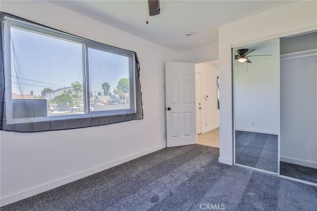 1026 W 109th St, Los Angeles, CA 90044 - unfurnished bedroom with carpet, a closet, and a ceiling fan