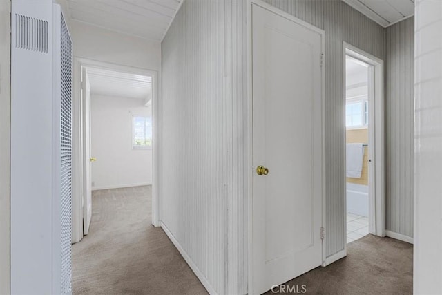 2516 Greta Pl, San Luis Obispo, CA 93401 - hallway with carpet and a heating unit
