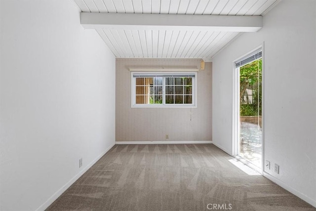 2516 Greta Pl, San Luis Obispo, CA 93401 - empty room with carpet floors and beamed ceiling
