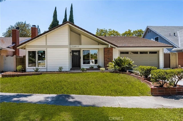 16917 Eric Ave, Cerritos, CA 90703 - mid-century home featuring an attached garage and a chimney