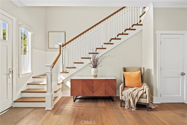 716 Elvira Ave Unit A, Redondo Beach, CA 90277 - entryway featuring hardwood / wood-style flooring and stairway