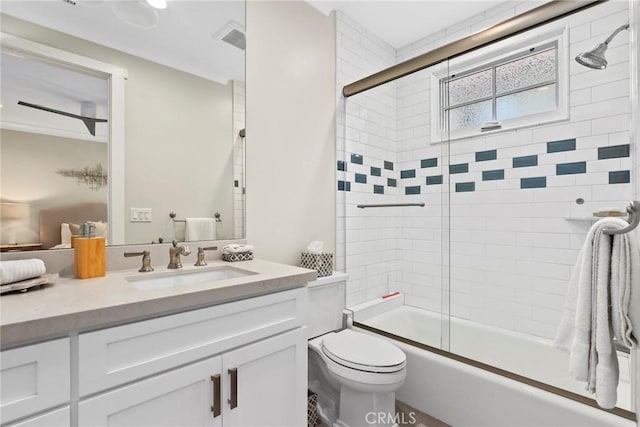 716 Elvira Ave Unit A, Redondo Beach, CA 90277 - full bathroom featuring vanity and bath / shower combo with glass door