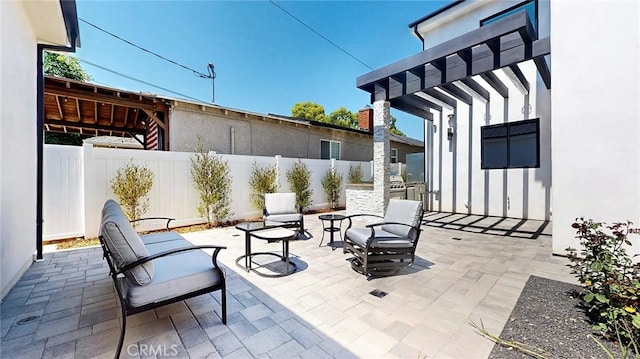 421 N Catalina St, Burbank, CA 91505 - fenced backyard featuring a pergola, a patio area, and an outdoor kitchen
