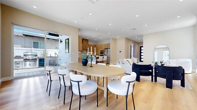 421 N Catalina St, Burbank, CA 91505 - dining room with light wood-type flooring and recessed lighting