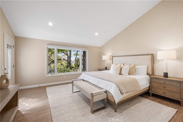 15 Valley Vw, Irvine, CA 92612 - bedroom with vaulted ceiling, wood finished floors, and recessed lighting